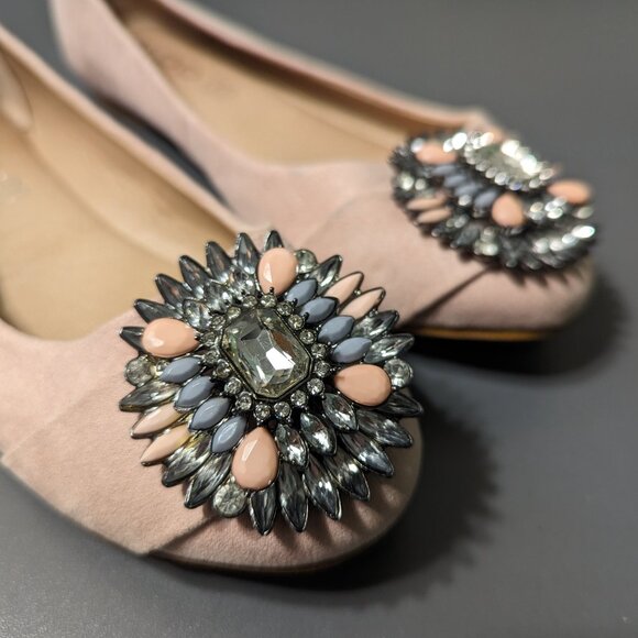 Aldo Size 37 Leather & Suede Pink Flats Ballerinas - Picture 5 of 6